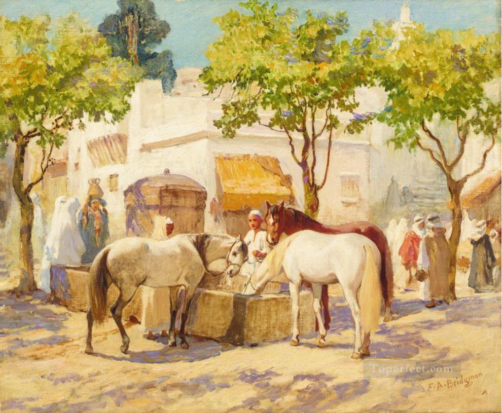 AT THE FOUNTAIN ALGIERS Frederick Arthur Bridgman Arab Oil Paintings